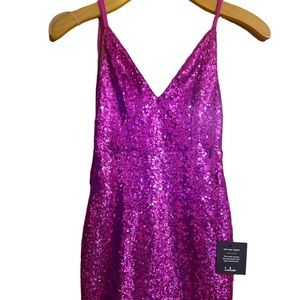 Lulus pink sequins cocktail dance dress size XS NWT